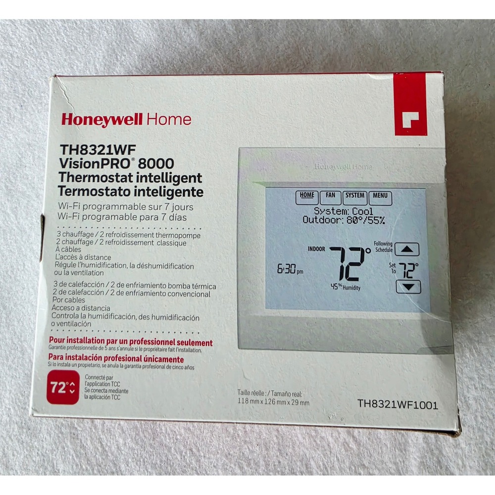 Honeywell Home VisionPRO 8000 Smart WiFi Thermostat TH8321WF1001 White